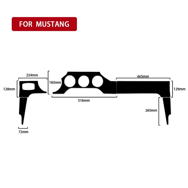 For Ford Mustang 2015-2020 Car Dashboard Panel Set Decorative Sticker, Left Drive, Dashboard Panel Set, Left Drive