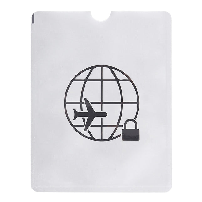 100pcs Aluminum Foil Anti Theft RFID Blocking Sleeve Passport Passbook Protector, Size: 13.5*10.5cm, Airplane Pattern 100pcs