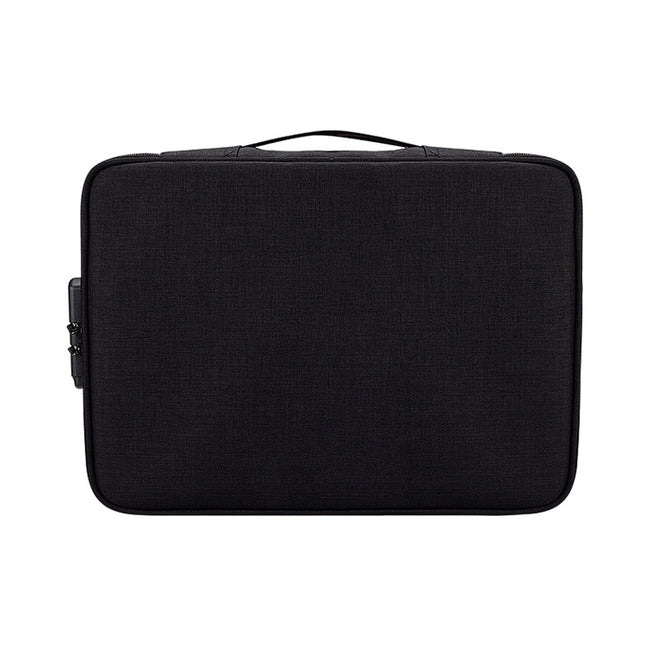 ZJ02 Bolsa de almacenamiento de documentos multicapa de poliéster impermeable para portátiles de todos los tamaños, con bloqueo de contraseña