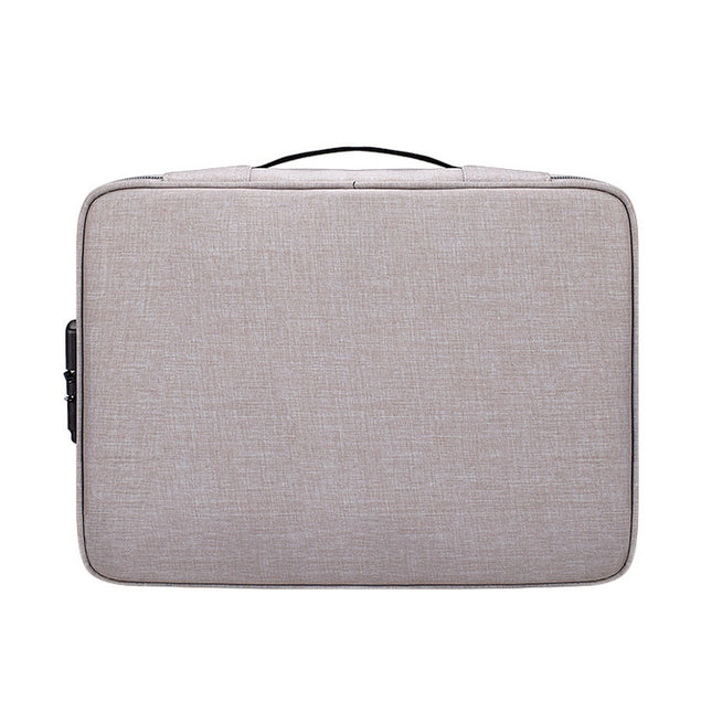 ZJ02 Waterproof Polyester Multi-layer Document Storage Bag Laptop Bag  for All Sizes of Laptops, with Password Lock