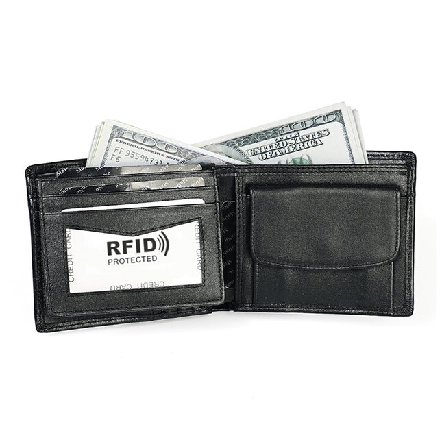 8020 Horizontal Retro Crazy Horse Texture Leather Anti-magnetic RFID Wallet Clutch Bag for Men, with Card Slots, 8020 Black, 8020 Coffee, 8020 Yellowish-brown