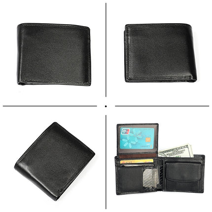 8020 Horizontal Retro Crazy Horse Texture Leather Anti-magnetic RFID Wallet Clutch Bag for Men, with Card Slots, 8020 Black, 8020 Coffee, 8020 Yellowish-brown