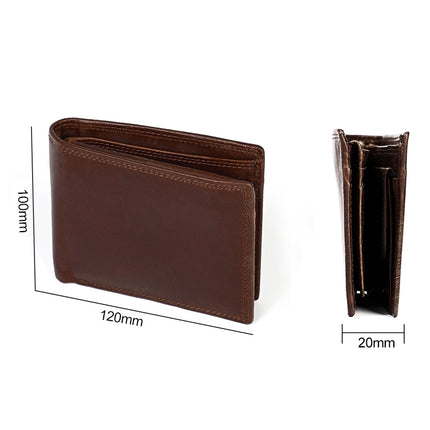 8020 Horizontal Retro Crazy Horse Texture Leather Anti-magnetic RFID Wallet Clutch Bag for Men, with Card Slots