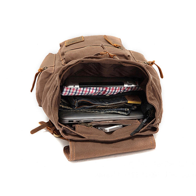 AUGUR 1039 Men Retro Canvas Backpack Shoulders Laptop Bag