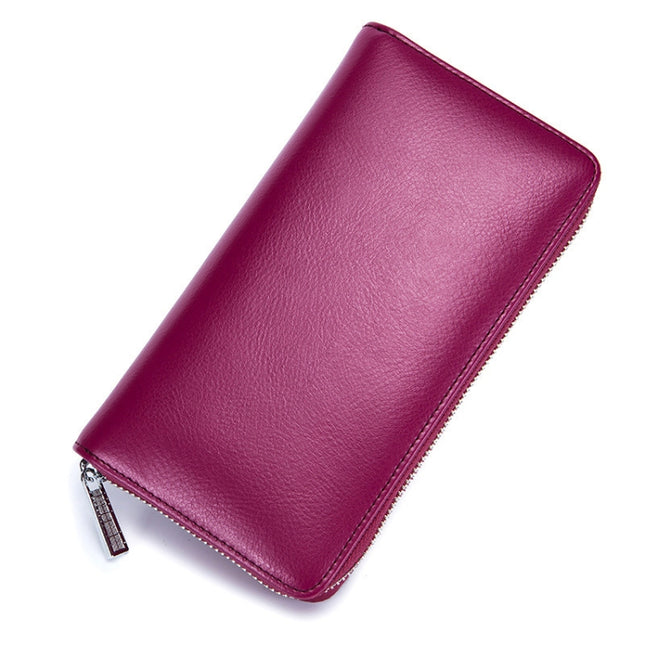 Two-Layer Cowhide Leather Organ Card Holder Multiple-Card RFID Anti-Theft Wallet Bag