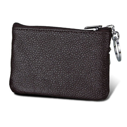 Cowhide Leather Zipper Solid Color Horizontal Card Holder Wallet RFID Blocking Coin Purse Card Bag Protect Case, Size: 11.4*7.4cm