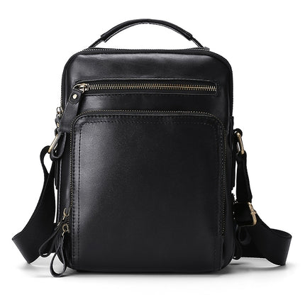 6028 Multifunctional Fashion Top-grain Leather Messenger Bag Casual Men Shoulder Bag