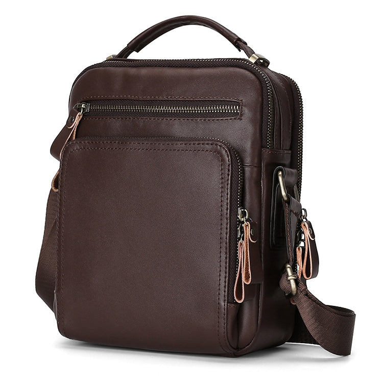 6028 Multifunctional Fashion Top-grain Leather Messenger Bag Casual Men Shoulder Bag