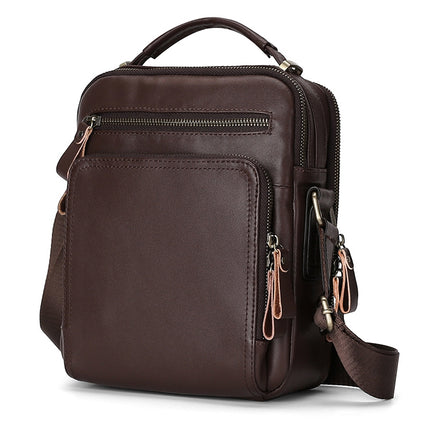 6028 Multifunctional Fashion Top-grain Leather Messenger Bag Casual Men Shoulder Bag