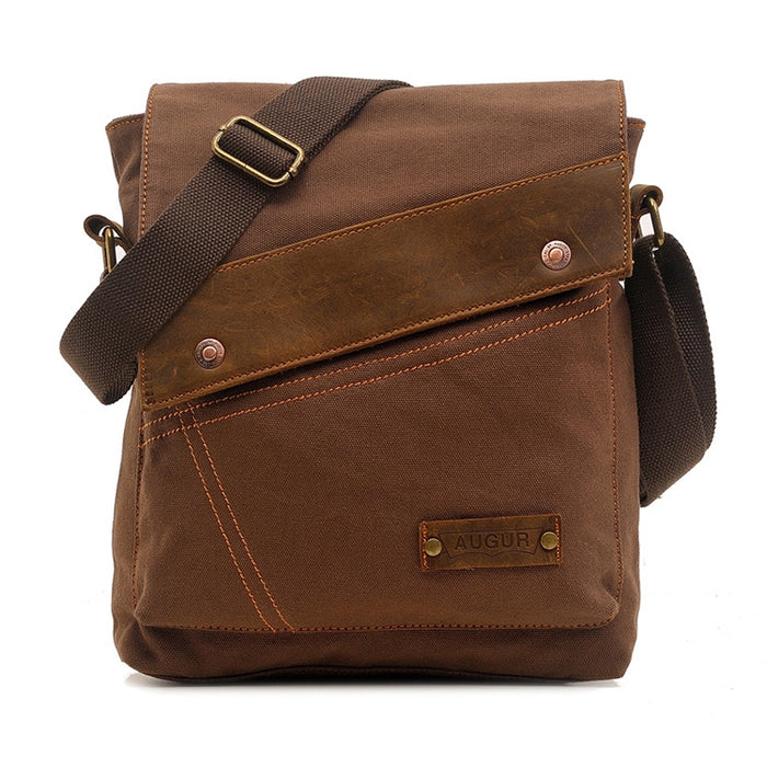 AUGUR 9088 Retro Vertical Style Canvas Shoulder Messenger Crossby Bag