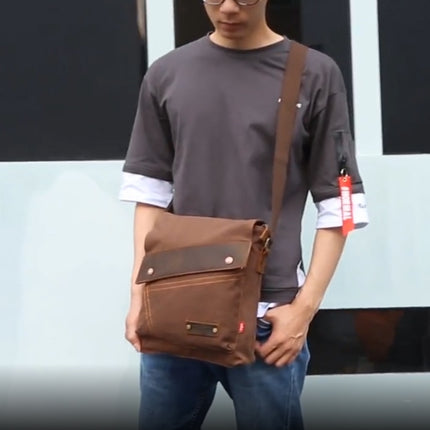 AUGUR 9088 Retro Vertical Style Canvas Shoulder Messenger Crossby Bag