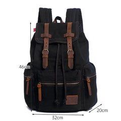 AUGUR 1039 Large Student Retro Canvas Backpack Shoulders Laptop Bag