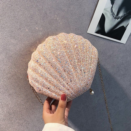 Shell Shape Fashion Sequined Single Shoulder Crossbody Bag