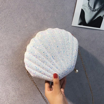 Shell Shape Fashion Sequined Single Shoulder Crossbody Bag