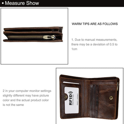 8231 Antimagnetic RFID Men Fashion Crazy Horse Textyure Genuine Leather Wallet Card Bag