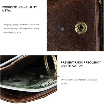 8231 Antimagnetic RFID Men Fashion Crazy Horse Textyure Genuine Leather Wallet Card Bag