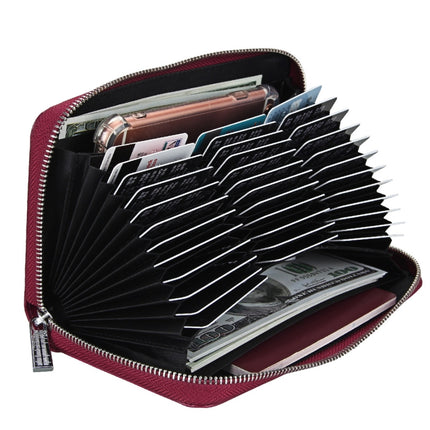 Antimagnetic RFID Large Capacity Long Style Genuine Leather Passport Package / Multifunctional and Many Card Slots Card Package