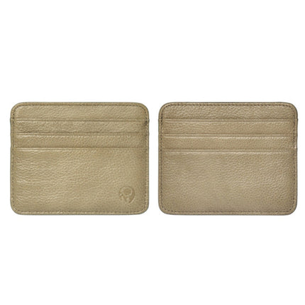 XIAO YUAN XIANG Cowhide Leather Pocket 6 Card Sleeve Wallet Coin Purse Card Holder, Size: 10.7cm x8.7cm, Random Color Delivery