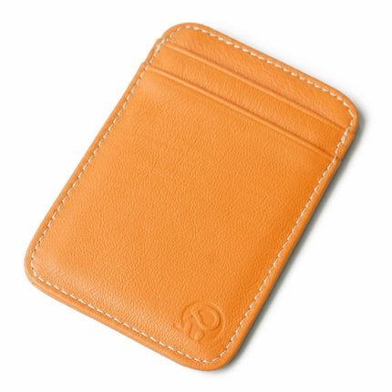 XIAO YUAN XIANG Cowhide Leather 5 Card Pocket Sleeve Wallet Coin Purse Credit Card Holder, Size: 10.6cm x 7.2cm, Random Color Delivery