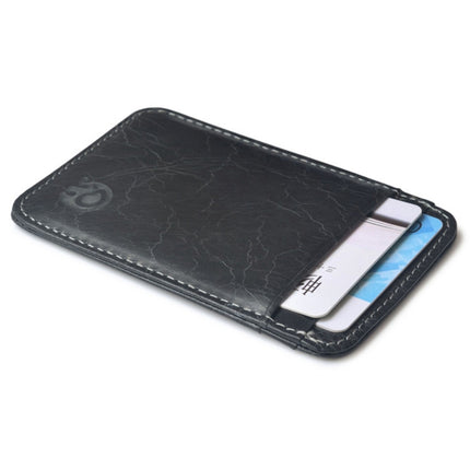 XIAO YUAN XIANG Cowhide Leather 5 Card Pocket Sleeve Wallet Coin Purse Credit Card Holder, Size: 10.6cm x 7.2cm, Random Color Delivery