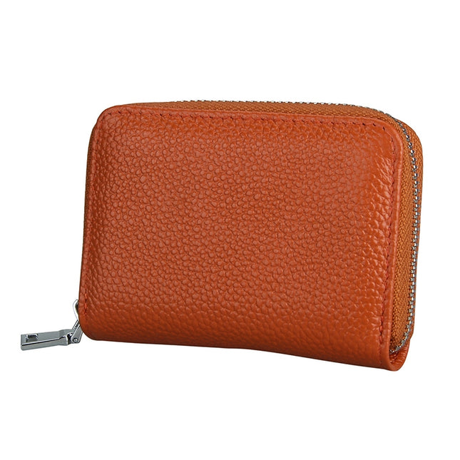 KB205 Antimagnetic RFID Litchi Texture Leather Zipper Large-capacity Card Holder Wallet