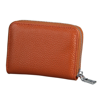 KB205 Antimagnetic RFID Litchi Texture Leather Zipper Large-capacity Card Holder Wallet