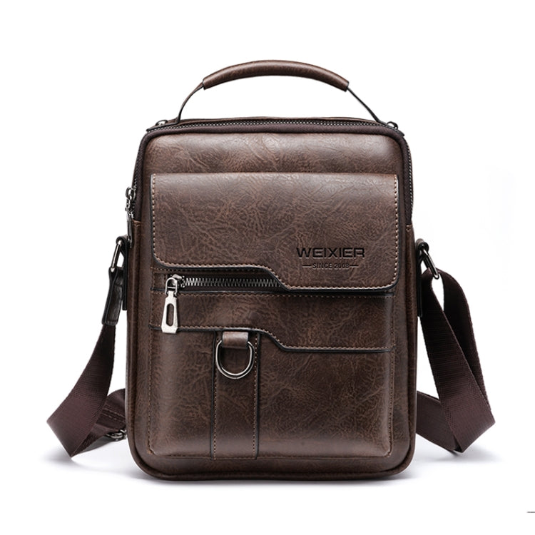 WEIXIER 8642 Men Business Retro PU Leather Handbag Crossbody Bag, 26 x 22 x 8cm