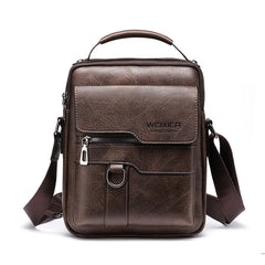 WEIXIER 8642 Men Business Retro PU Leather Handbag Crossbody Bag, 26 x 22 x 8cm