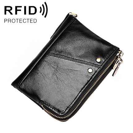 3533 Antimagnetic RFID Top-grain Leather Crazy Horse Texture Men Business Leisure Wallet