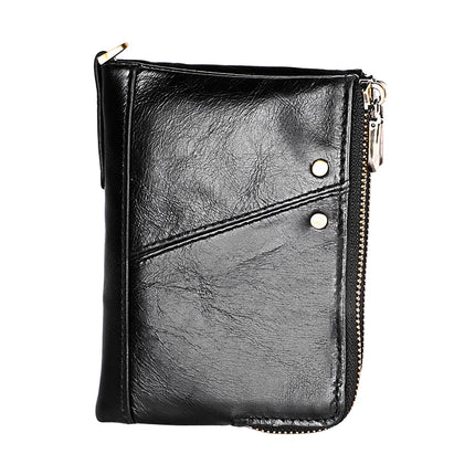 3533 Antimagnetic RFID Top-grain Leather Crazy Horse Texture Men Business Leisure Wallet