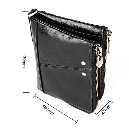 3533 Antimagnetic RFID Top-grain Leather Crazy Horse Texture Men Business Leisure Wallet
