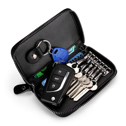9106 Large-capacity Zipper Leather Keys Holder Bag Multi-function Wallet