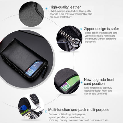 9106 Large-capacity Zipper Leather Keys Holder Bag Multi-function Wallet