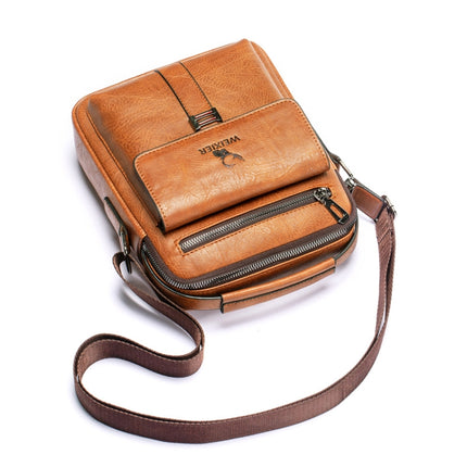 WEIXIER 8683 Large Capacity Retro PU Leather Men Business Handbag Crossbody Bag, WEIXIER 8683