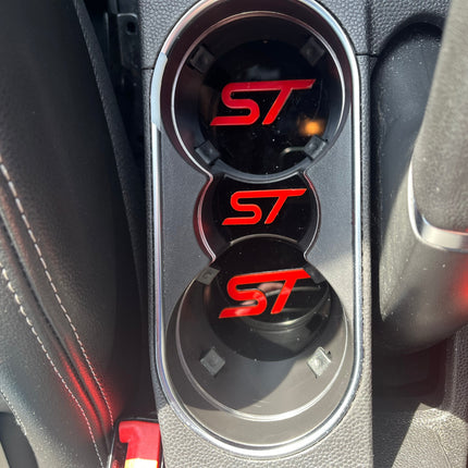 MK8 Fiesta Cup Holder Inserts | ST/ST-Line Logo | Black or Clear Finish