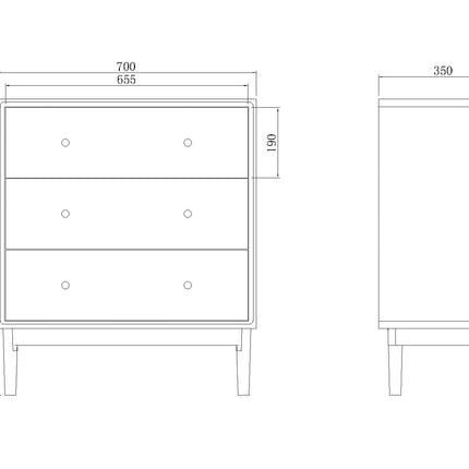 Wright Walnut Chest of 3 Drawers