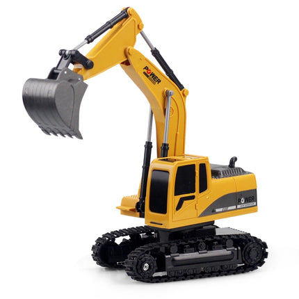 258-1 6 Channel 2.4G 1/24RC Remote-controlled Engineering Metal Excavator Charging RC Car