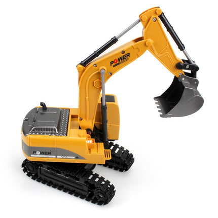 258-1 6 Channel 2.4G 1/24RC Remote-controlled Engineering Metal Excavator Charging RC Car