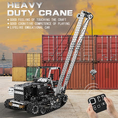 MoFun SW(RC)-010 2.4G Wireless Remote Control 10-channel Side Crane Children DIY Stainless Steel Assembled Toy, SW(RC)-010