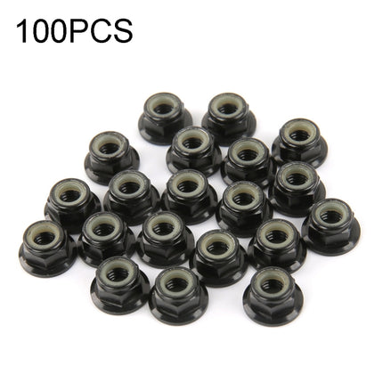 100 PCS iFlight M5 CW 6061 Aluminum Motor Screw Nuts Nylon Insert Self Lock Flange Nut for RC FPV Racing Drone Motor, M5 CW 6061(Black), M5 CW 6061(Red)