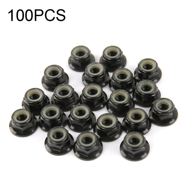 100 PCS iFlight M5 CW 6061 Aluminum Motor Screw Nuts Nylon Insert Self Lock Flange Nut for RC FPV Racing Drone Motor, M5 CW 6061(Black), M5 CW 6061(Red)