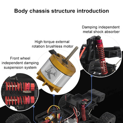 FY-08 Brushless Version 2.4G Remote Control Off-road Vehicle 1:12 Four-wheel Drive Short Truck High-speed Remote Control Car, EU Plug