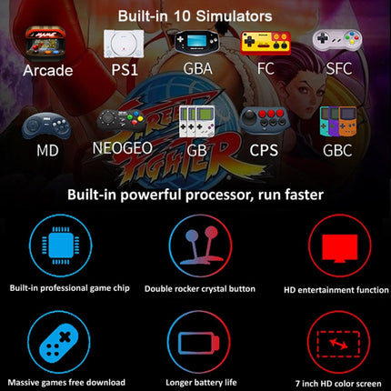 Powkiddy X12 Plus Retro Classic Games Handheld Game Console with 7 inch HD Screen & 16GB Memory, Support MP4 / E-book, X12 Plus