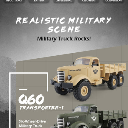 JJR/C Q60 Transporter-1 Full Body 1:16 Mini 2.4GHz RC 6WD Tracked Off-Road Military Truck Car Toy