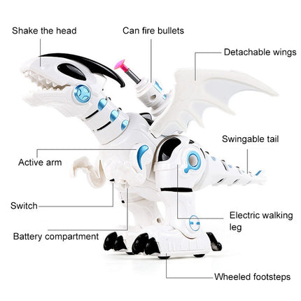 Electric Mechanical Fighting Dinosaur Children Dinosaur Model Toy, Support Walking & Lighting & Sound & Launch Soft Bullet
