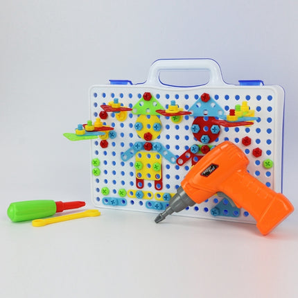 MoFun 608 237 PCS DIY Disassembly Screw Nut Electric Drill Jigsaw Puzzle Educational Toys with Nut Electric, 608 237 PCS