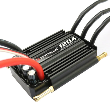 Flycolor Flymoster Series 120A 2-6S Waterproof Electronic Speed Controller for RC Boat, 120A 2-6S