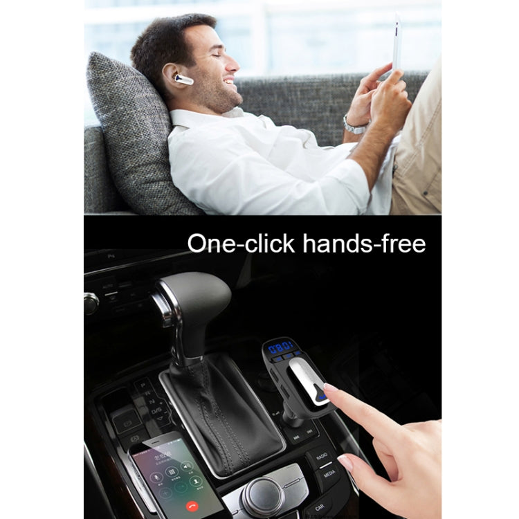 ER9 2 in 1 Hands-Free Calling Car Kit Wireless Bluetooth Headset Dual USB Charger FM Transmitter MP3 Music Player, ER9