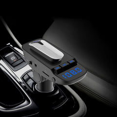 ER9 2 in 1 Hands-Free Calling Car Kit Wireless Bluetooth Headset Dual USB Charger FM Transmitter MP3 Music Player, ER9