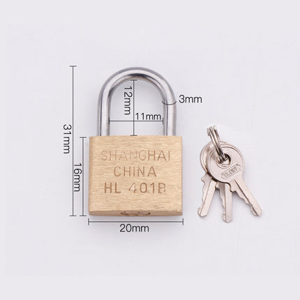 Copper Padlock Small Lock, Style: Short Lock Beam, 20mm Open